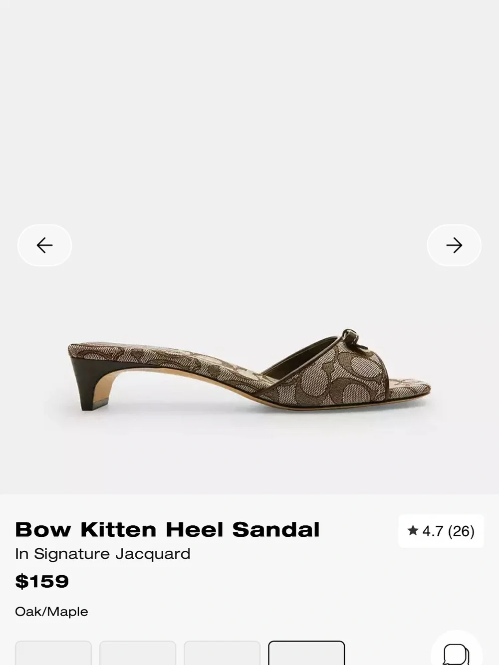 Bow Kitten Heel Sandal In Signature Jacquard